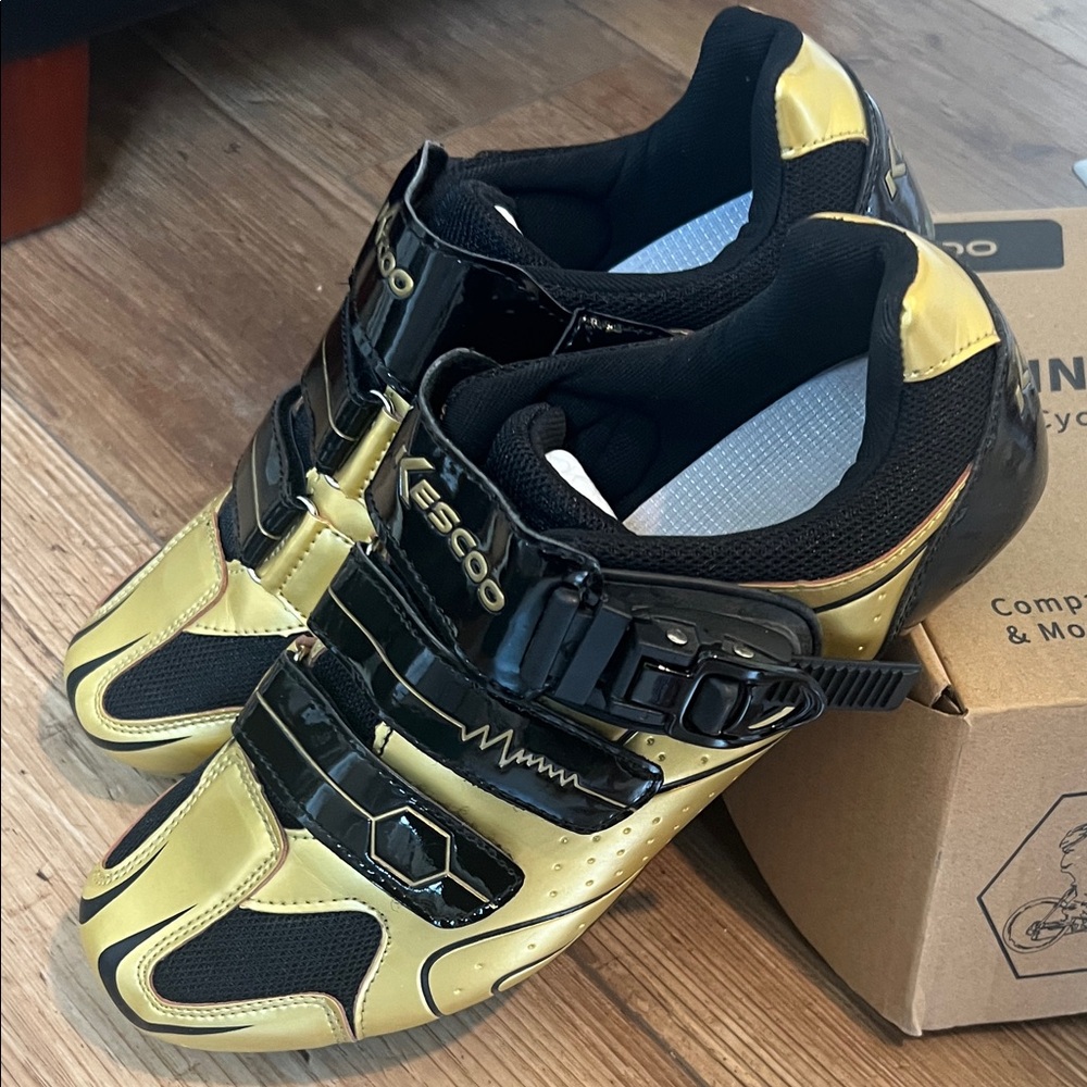 Gold Cycling Shoes